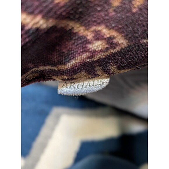 Arhaus Thai Ikat Pattern Velvety Down Throw Pillows Pair of 2 Purple Boho Decor - Picture 3 of 6